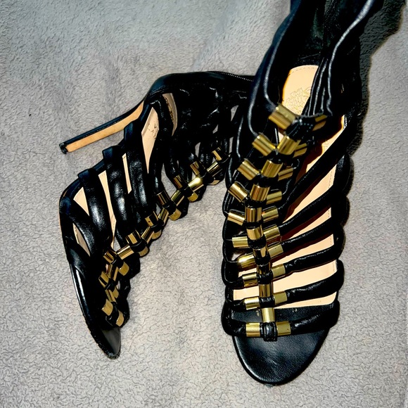 Vince Camuto Shoes - Gold and Black Vince Camuto Heels